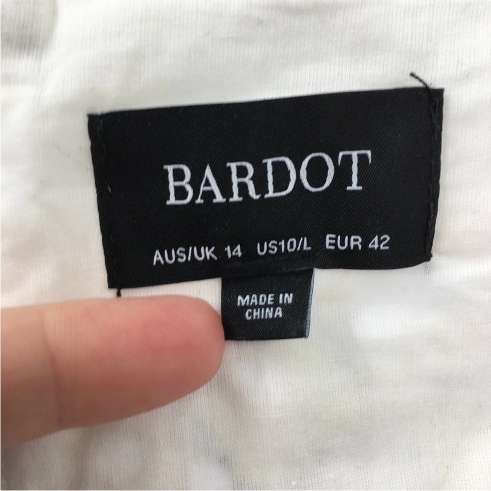 Bardot Broderie Floral Eyelet Corset Crop Top 10/L Tie Front Sweetheart Neck NWD - Picture 5 of 5